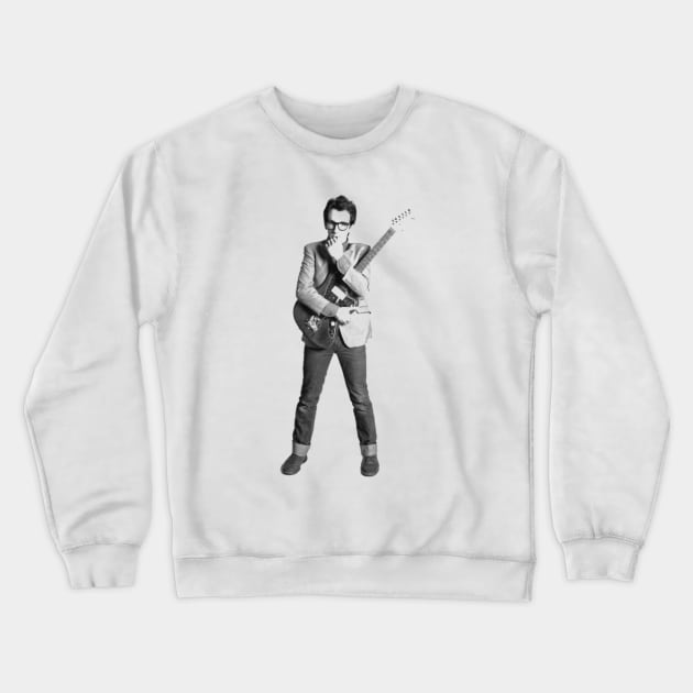 Elvis Costello//Guitar Crewneck Sweatshirt by Black Red Store
